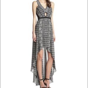 BCBG high low black and white dress. Size 10